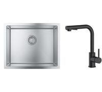 Set évier en acier inoxydable Grohe K700 31726SD0, mitigeur de cuisine Oltens Myvat 35205300