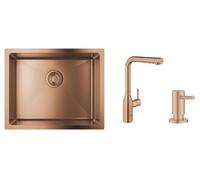 Set évier en acier inoxydable Grohe K700U 31574DL1, mitigeur de cuisine Grohe Essence 30270DL0, 40535DL0