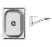 Set évier en acier inoxydable Kuchinox Mini SKM010T, mitigeur de cuisine Kuchinox Pedro BQE060D