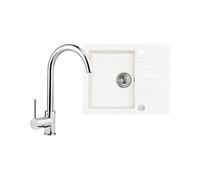 Set évier en granit Alveus Rock'n'Roll 1213011, mitigeur de cuisine Deante Aster BCA062M