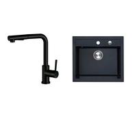 Set évier en granit Berg Hobart BRQ14104, mitigeur de cuisine Berg Porta WW 130231PH