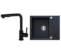 Set évier en granit Berg Hobart BRQ1411A, mitigeur de cuisine Berg Porta WW 130231PH