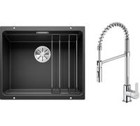 Set évier en granit Blanco Etagon 500-U 525887, mitigeur de cuisine Oltens Duf 35203100