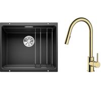 Set évier en granit Blanco Etagon 500-U 525887, mitigeur de cuisine Oltens Litla 35204800