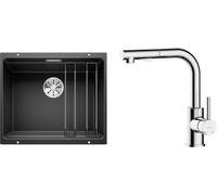 Set évier en granit Blanco Etagon 500-U 525887, mitigeur de cuisine Oltens Myvat 35205100