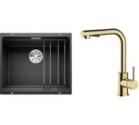 Set évier en granit Blanco Etagon 500-U 525887, mitigeur de cuisine Oltens Myvat 35205800