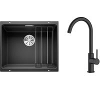 Set évier en granit Blanco Etagon 500-U 525887, mitigeur de cuisine Oltens Skafta 35206300