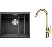 Set évier en granit Blanco Etagon 500-U 525887, mitigeur de cuisine Oltens Skafta 35206800