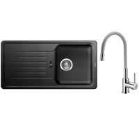 Set évier en granit Blanco Favos 45 S 516617, mitigeur de cuisine Hagser Emma HGR40000035