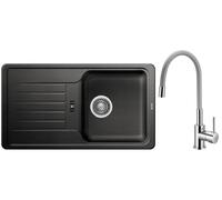 Set évier en granit Blanco Favos Mini 518186, mitigeur de cuisine Hagser Emma HGR40000035