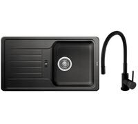 Set évier en granit Blanco Favos Mini 518186, mitigeur de cuisine Hagser Emma HGR70000035