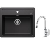 Set évier en granit Blanco Legra 6 523332, mitigeur de cuisine Oltens Lista 35202100