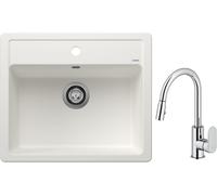 Set évier en granit Blanco Legra 6 523334, mitigeur de cuisine Oltens Lista 35202100