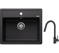 Set évier en granit Blanco Legra 6 526084, mitigeur de cuisine Oltens Litla 35204300