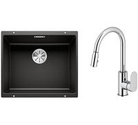 Set évier en granit Blanco Subline 500-U 525995, mitigeur de cuisine Oltens Lista 35202100