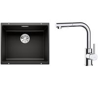 Set évier en granit Blanco Subline 500-U 525995, mitigeur de cuisine Oltens Myvat 35205100