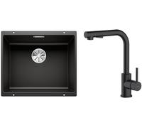 Set évier en granit Blanco Subline 500-U 525995, mitigeur de cuisine Oltens Myvat 35205300