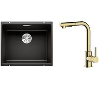 Set évier en granit Blanco Subline 500-U 525995, mitigeur de cuisine Oltens Myvat 35205800