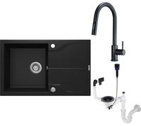 Set évier en granit Deante Andante ZQN_N113, mitigeur de cuisine Deante Lima BBMN72M, ZXY_N972