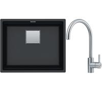 Set évier en granit Franke Kanon 125.0528.612, mitigeur de cuisine Franke Eos 115.0590.044
