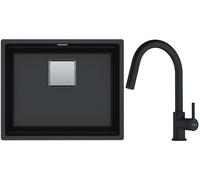 Set évier en granit Franke Kanon 125.0528.612, mitigeur de cuisine Franke Lina 115.0626.053