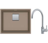 Set évier en granit Franke Kanon 125.0528.613, mitigeur de cuisine Franke Eos 115.0590.044