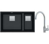 Set évier en granit Franke Kanon 125.0528.636, mitigeur de cuisine Franke Eos 115.0590.044