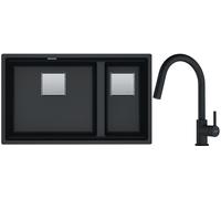 Set évier en granit Franke Kanon 125.0528.636, mitigeur de cuisine Franke Lina 115.0626.053