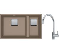 Set évier en granit Franke Kanon 125.0528.637, mitigeur de cuisine Franke Eos 115.0590.044