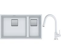 Set évier en granit Franke Kanon 125.0528.638, mitigeur de cuisine Franke Lina 115.0626.081