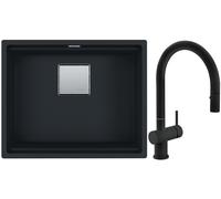 Set évier en granit Franke Kanon 125.0633.002, mitigeur de cuisine Franke Active Neo 115.0653.404