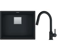 Set évier en granit Franke Kanon 125.0633.002, mitigeur de cuisine Franke Lina 115.0626.053