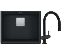 Set évier en granit Franke Kanon 125.0633.003, mitigeur de cuisine Franke Active Neo 115.0653.404