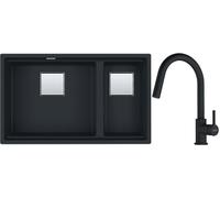 Set évier en granit Franke Kanon 125.0633.004, mitigeur de cuisine Franke Lina 115.0626.053