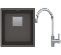 Set évier en granit Franke Kanon 125.0716.370, mitigeur de cuisine Franke Eos 115.0590.044