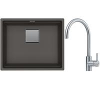 Set évier en granit Franke Kanon 125.0716.371, mitigeur de cuisine Franke Eos 115.0590.044