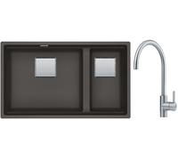 Set évier en granit Franke Kanon 125.0716.373, mitigeur de cuisine Franke Eos 115.0590.044