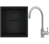 Set évier en granit Franke Kanon 125.0721.149, mitigeur de cuisine Franke Eos 115.0590.044