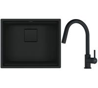 Set évier en granit Franke Kanon 125.0721.150, mitigeur de cuisine Franke Lina 115.0626.053