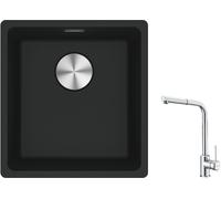 Set évier en granit Franke Maris 125.0687.248, mitigeur de cuisine Franke Sirius Side 115.0668.280
