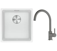 Set évier en granit Franke Maris 125.0687.251, mitigeur de cuisine Franke Lina 115.0626.022