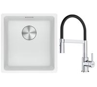 Set évier en granit Franke Maris 125.0687.251, mitigeur de cuisine Franke Lina 115.0626.085