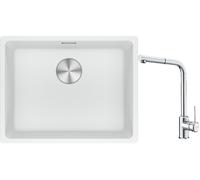 Set évier en granit Franke Maris 125.0687.255, mitigeur de cuisine Franke Sirius Side 115.0668.280