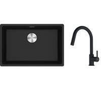 Set évier en granit Franke Maris 125.0687.257, mitigeur de cuisine Franke Lina 115.0626.053