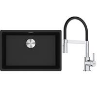 Set évier en granit Franke Maris 125.0687.257, mitigeur de cuisine Franke Lina 115.0626.085