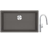 Set évier en granit Franke Maris 125.0687.262, mitigeur de cuisine Franke Pescara L Slide-In 115.0538.940