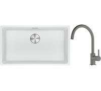 Set évier en granit Franke Maris 125.0687.263, mitigeur de cuisine Franke Lina 115.0626.022