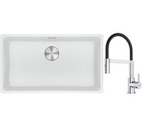 Set évier en granit Franke Maris 125.0687.263, mitigeur de cuisine Franke Lina 115.0626.085