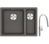 Set évier en granit Franke Maris 125.0687.266, mitigeur de cuisine Franke Pescara L Slide-In 115.0538.940