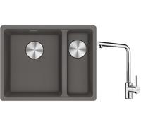 Set évier en granit Franke Maris 125.0687.266, mitigeur de cuisine Franke Sirius Side 115.0668.280